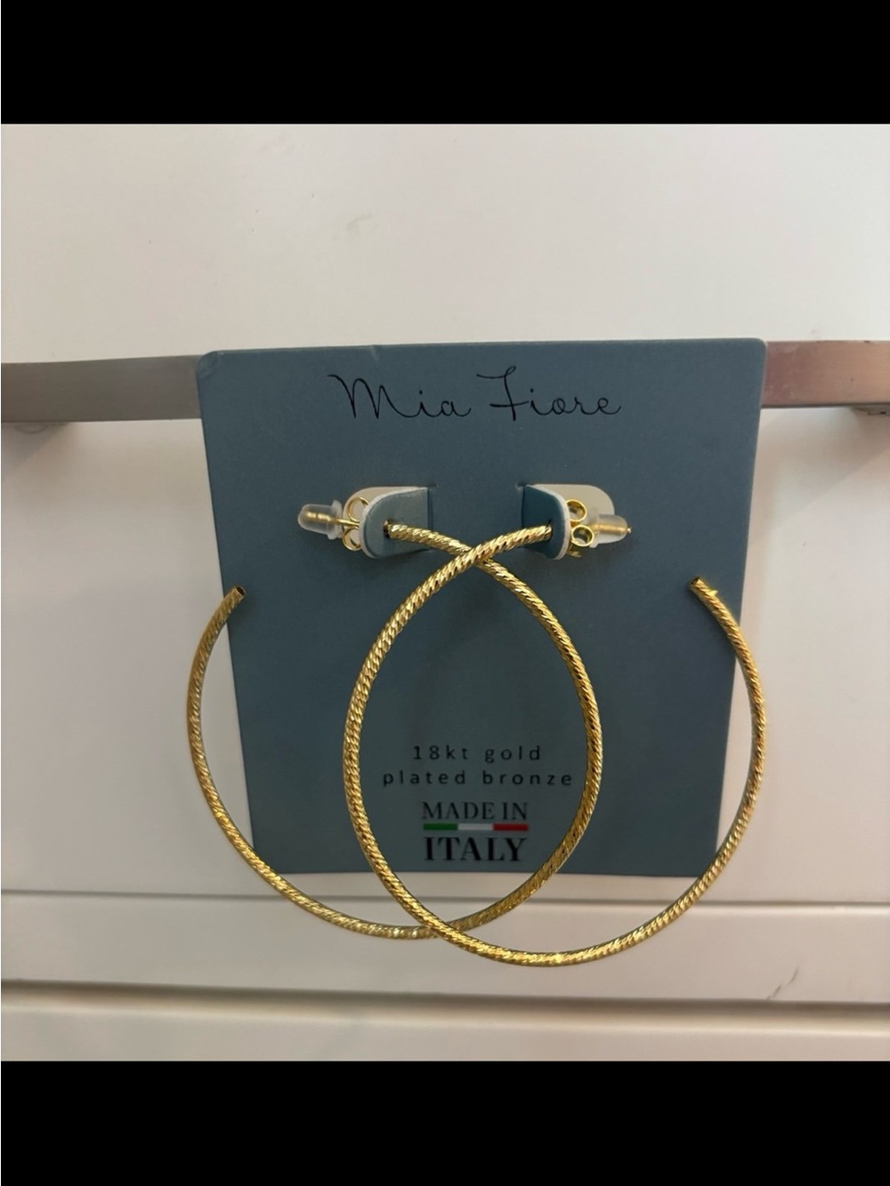 Mia Fiore Textured Gold Hoop Earrings
